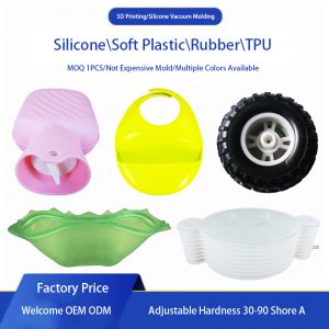 3D Printing Prototype Silicone Vacuum Molding Soft Plastic Rubber Silicone TPU TPR Sample Customized Hardness 30-90 Shore A